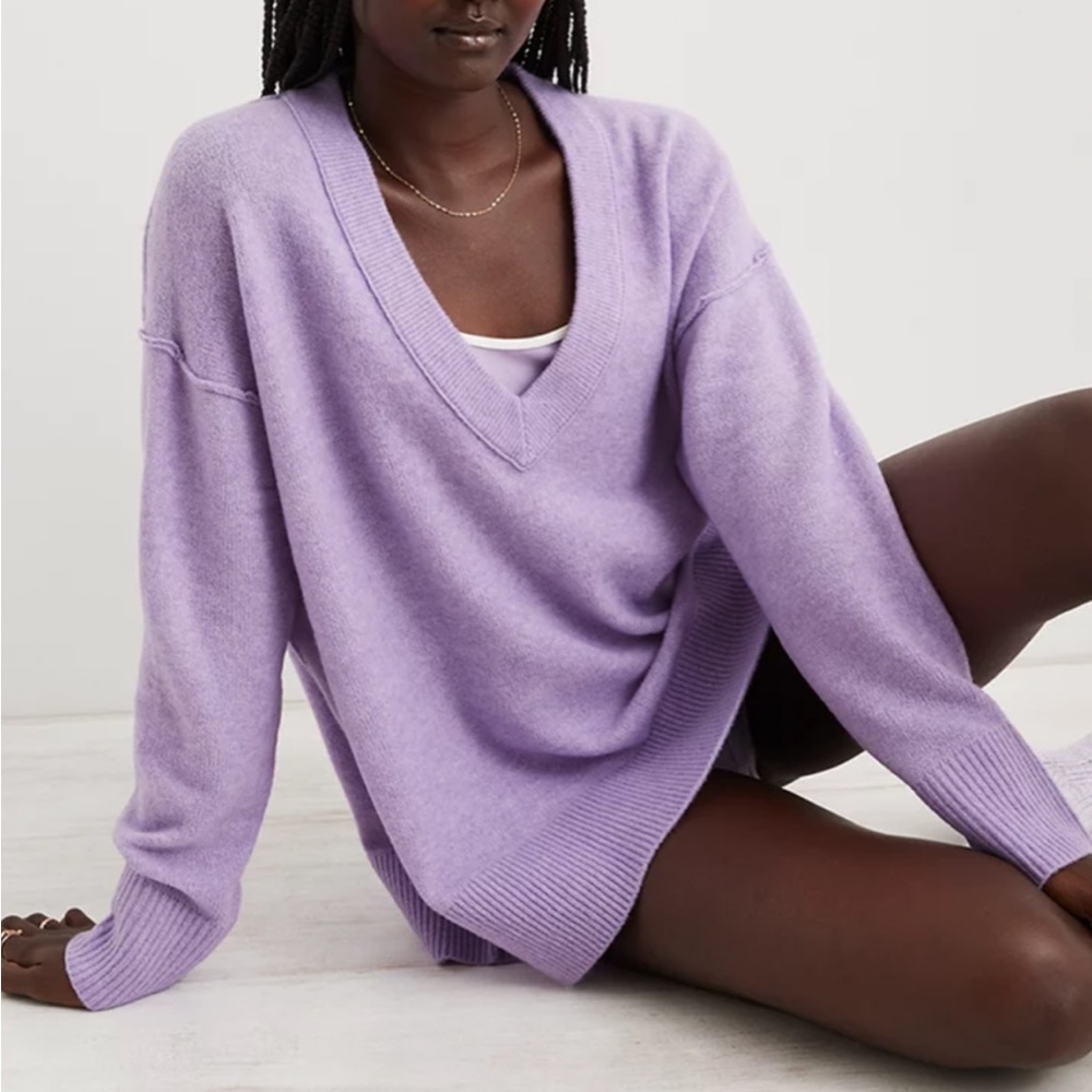 Aerie Purple V Neck Sweater
